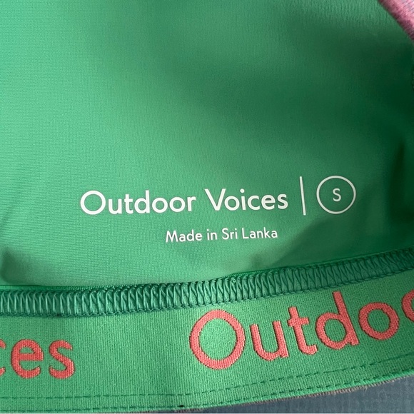 NWT Outdoor Voices Flow Watermelon Sugar Strappy FreeForm Pink Green Sports Bra - Picture 10 of 11